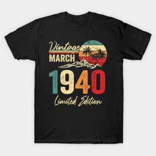 march 1940 vintage birthday T-Shirt
